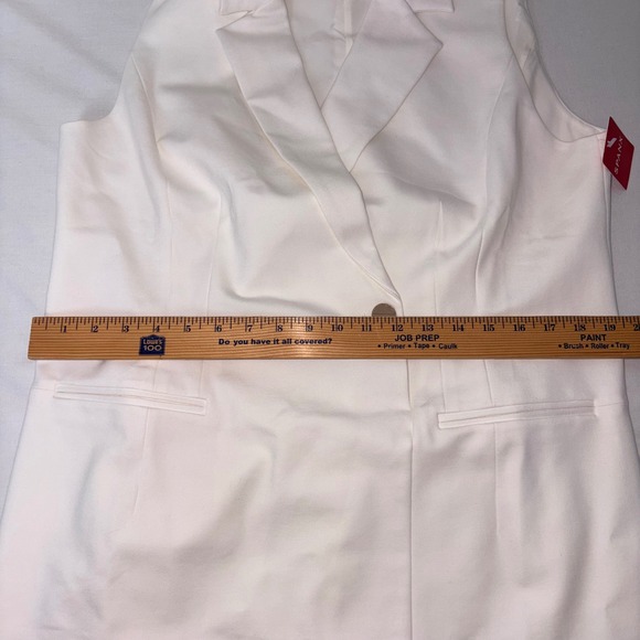 SPANX ponte wrap vest off White Sleeveless Longline dress XL new lined - Picture 5 of 12